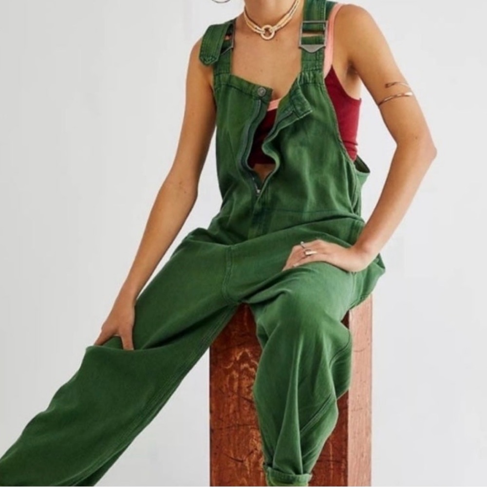 ‼️SOLD‼️Free People We The Free Hunter Denim Overalls, Medium - Picture 3 of 7